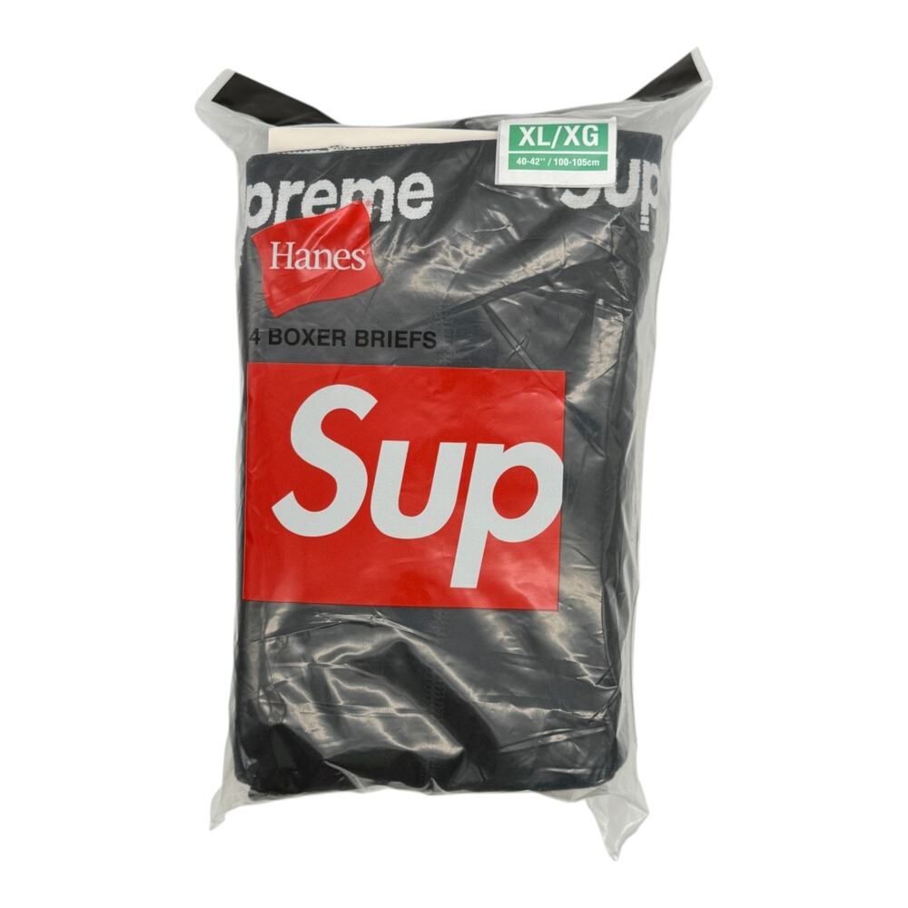 Supreme Hanes Boxer Briefs Black New Authentic Underwear Logo Waistband NEW XL - Picture 3 of 4